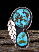 Vintage Native American Sterling Silver Turquoise Ring, Size 7 1/2 - PuebloDirect.com