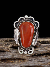 Estate Old Sterling Silver Petrified Wood Ring, Size 6.5 - PuebloDirect.com