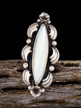 Estate Sterling Silver Mother of Pearl Ring, Size 6 1/2