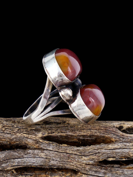 Estate Old Sterling Silver Petrified Wood Ring, Size 5.5 - PuebloDirect.com