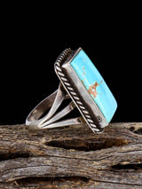 Estate Native American Sterling Silver Natural Turquoise Ring, Size 7 - PuebloDirect.com