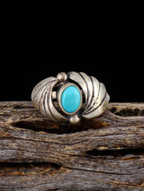 Estate Native Sterling Silver Turquoise Ring, Size 5 - PuebloDirect.com