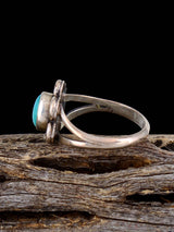 Estate Native Sterling Silver Turquoise Ring, Size 5 1/2 - PuebloDirect.com