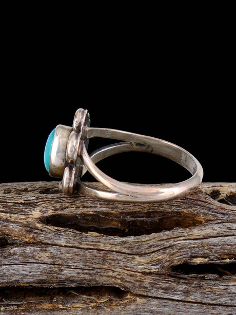 Estate Native Sterling Silver Turquoise Ring, Size 5 1/2 - PuebloDirect.com
