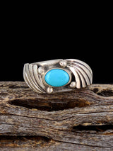 Estate Native Sterling Silver Turquoise Ring, Size 5 1/2 - PuebloDirect.com