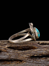 Vintage Native Turquoise Sterling Silver Ring, Size 7 1/4 - PuebloDirect.com