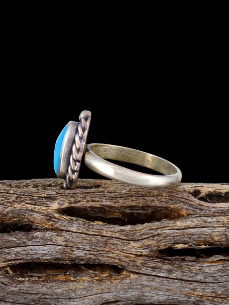 Estate Native Sterling Silver Turquoise Ring, Size 5 1/2 - PuebloDirect.com
