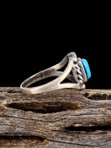 Estate Native Sterling Silver Turquoise Ring, Size 5 3/4 - PuebloDirect.com