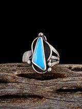Estate Native Turquoise Sterling Silver Ring, Size 5 - PuebloDirect.com