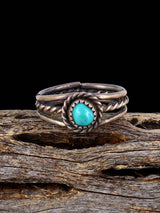Estate Native Sterling Silver Turquoise Ring, Size 5 3/4 - PuebloDirect.com