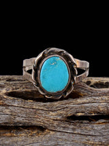 Vintage Native Turquoise Sterling Silver Ring, Size 9 - PuebloDirect.com