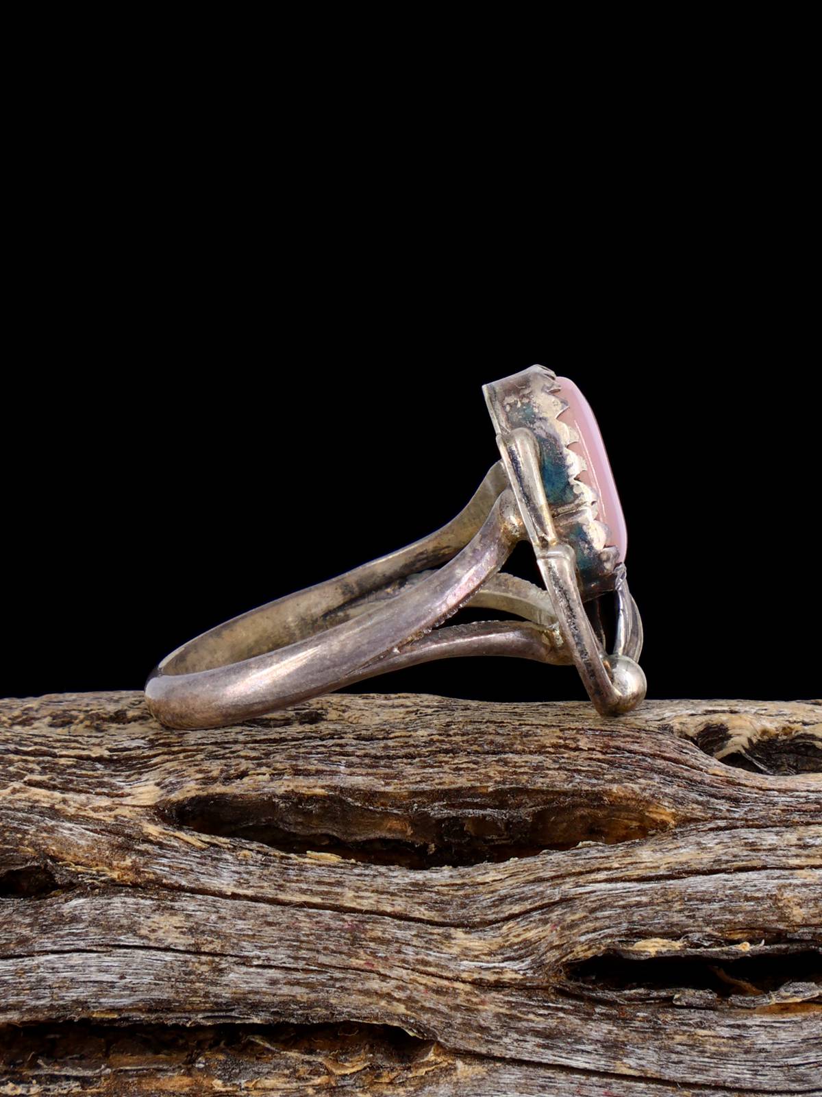 Vintage Native Pink Shell Sterling Silver Ring, Size 7 1/4 - PuebloDirect.com