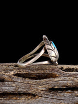 Vintage Native Turquoise Sterling Silver Ring, Size 5 3/4 - PuebloDirect.com