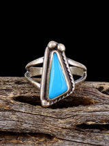 Estate Native Turquoise Sterling Silver Ring, Size 4 3/4 - PuebloDirect.com