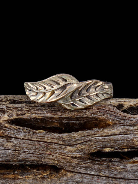 Vintage Native Sterling Silver Feather Ring, Size 6 3/4 - PuebloDirect.com