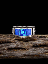 Navajo Opalite and Lapis Inlay Ring Size 9 1/2