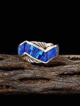 Navajo Opalite and Lapis Inlay Ring Size 13