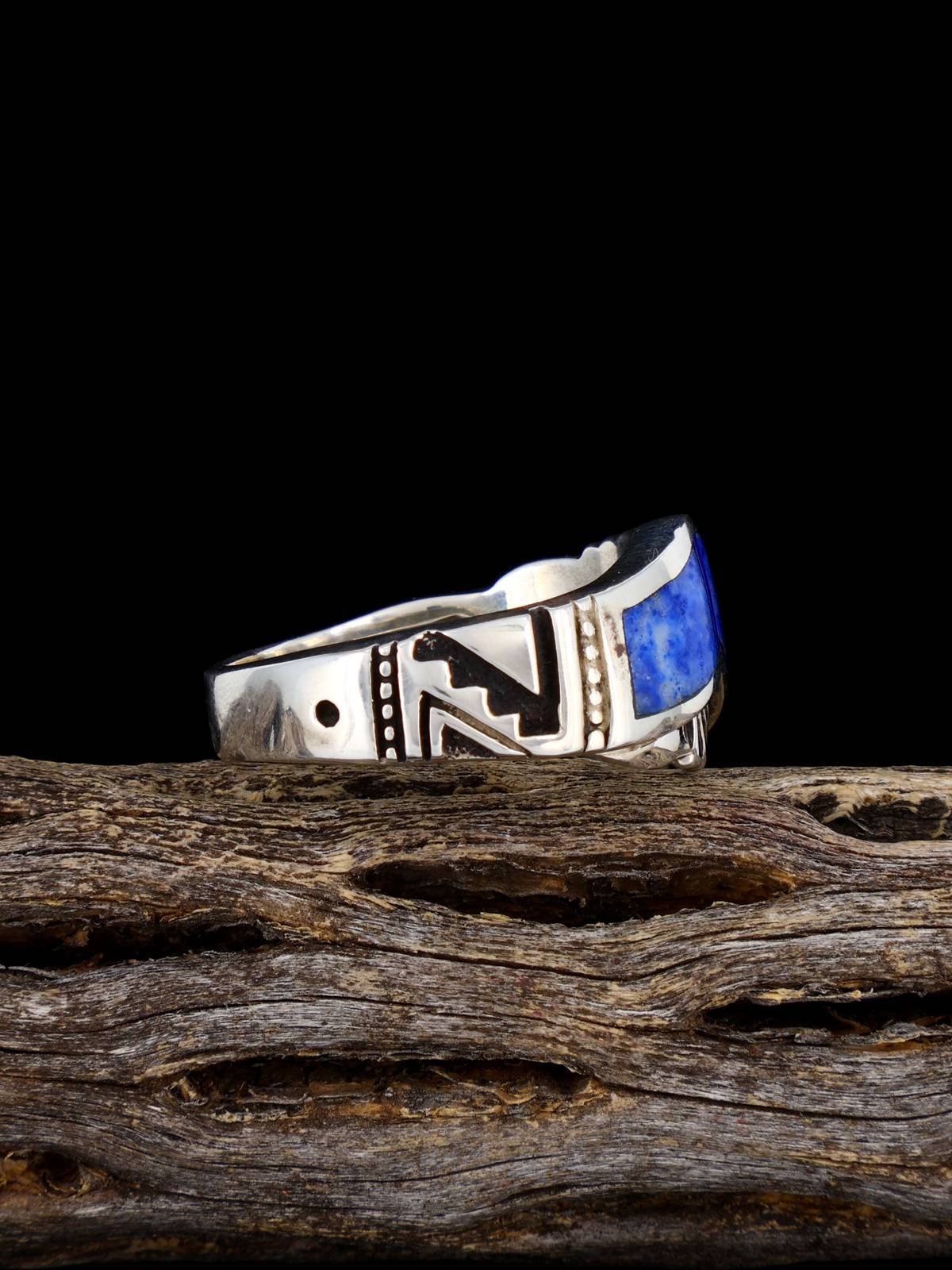Navajo Opalite and Lapis Inlay Ring Size 13