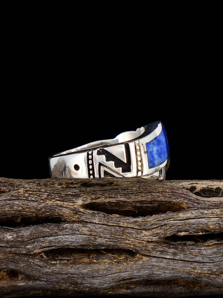 Navajo Opalite and Lapis Inlay Ring Size 13