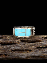Navajo Turquoise Mosaic Inlay Ring Size 8 1/2
