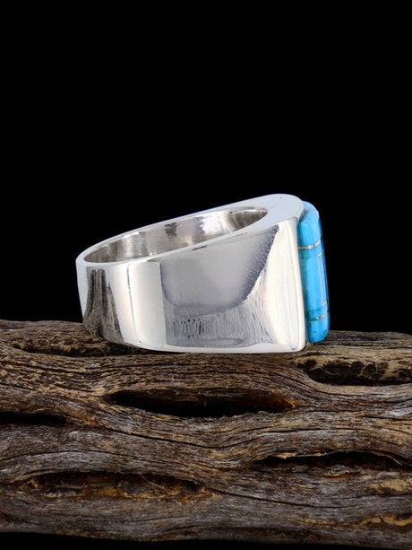 Navajo Turquoise Inlay Ring Size 13 1/4