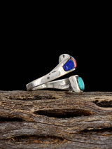 Adjustable Multistone Inlay Ring, Size 7+