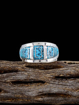 Navajo Turquoise Inlay Ring Size 9