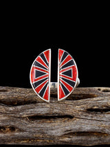 Bague réglable en argent sterling avec incrustation multistone taille 9