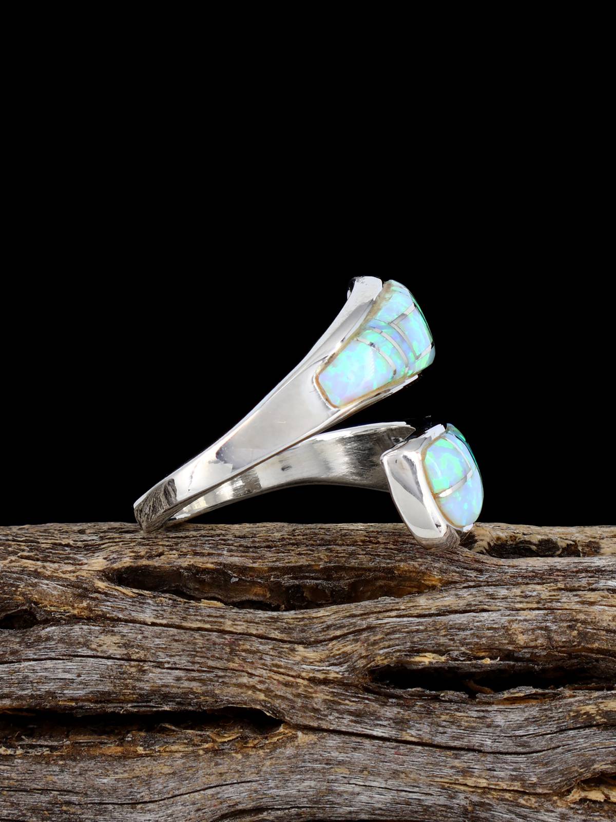 Adjustable Opalite Inlay Ring, Size 7+