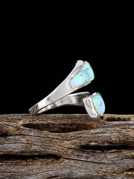 Adjustable Opalite Inlay Ring, Size 7+