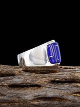 Navajo Blue Lapis Inlay Ring Size 12 1/2