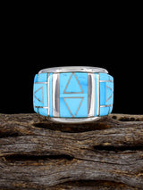 Navajo Turquoise Inlay Ring Size 10