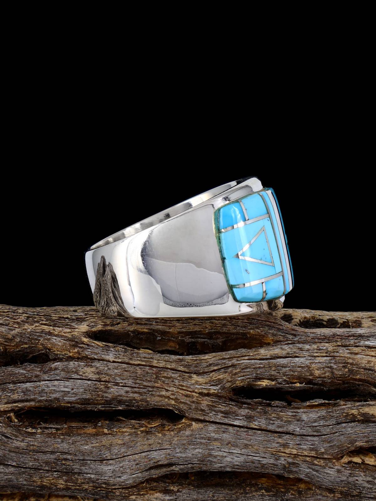 Navajo Turquoise Inlay Ring Size 10