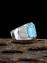 Navajo Turquoise Inlay Ring Size 10