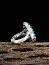 Opalite and Turquoise Inlay Adjustable Ring Size 7