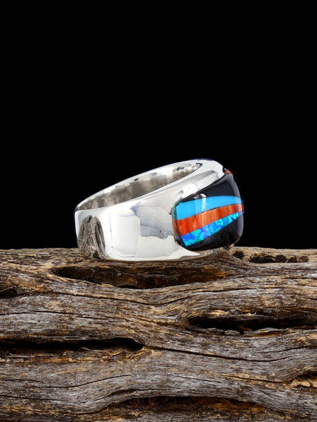 Navajo Turquoise Inlay Ring Size 5 3/4