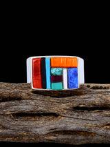 Navajo Multistone Inlay Ring Size 12 1/2