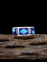 Navajo Opalite and Lapis Inlay Ring Size 11 1/2