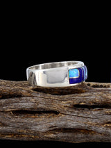 Navajo Opalite and Lapis Inlay Ring Size 11 1/2