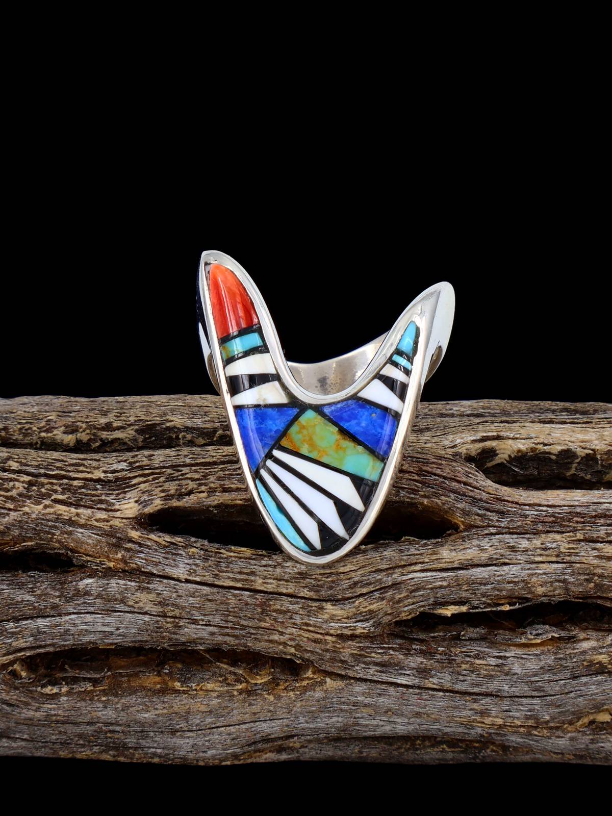 Navajo Multistone Inlay Ring Size 5