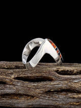Navajo Black Jade and Opalite Inlay Ring Size 6 1/2