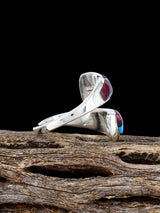 Adjustable Spiny Oyster and Opalite Inlay Ring, Size 7+