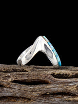 Navajo Turquoise and Opalite Inlay Ring Size 8 1/2