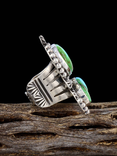 Kingman Redweb Bague en argent sterling turquoise, taille 10,5
