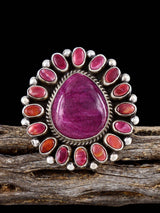 Navajo Spiny Oyster Cluster Ring, Size 7 3/4