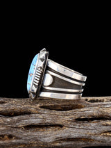 Navajo Sterling Silver Golden Hill Turquoise Ring, Size 8 3/4