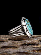 Navajo Sterling Silver Kingman Turquoise Ring, Size 10