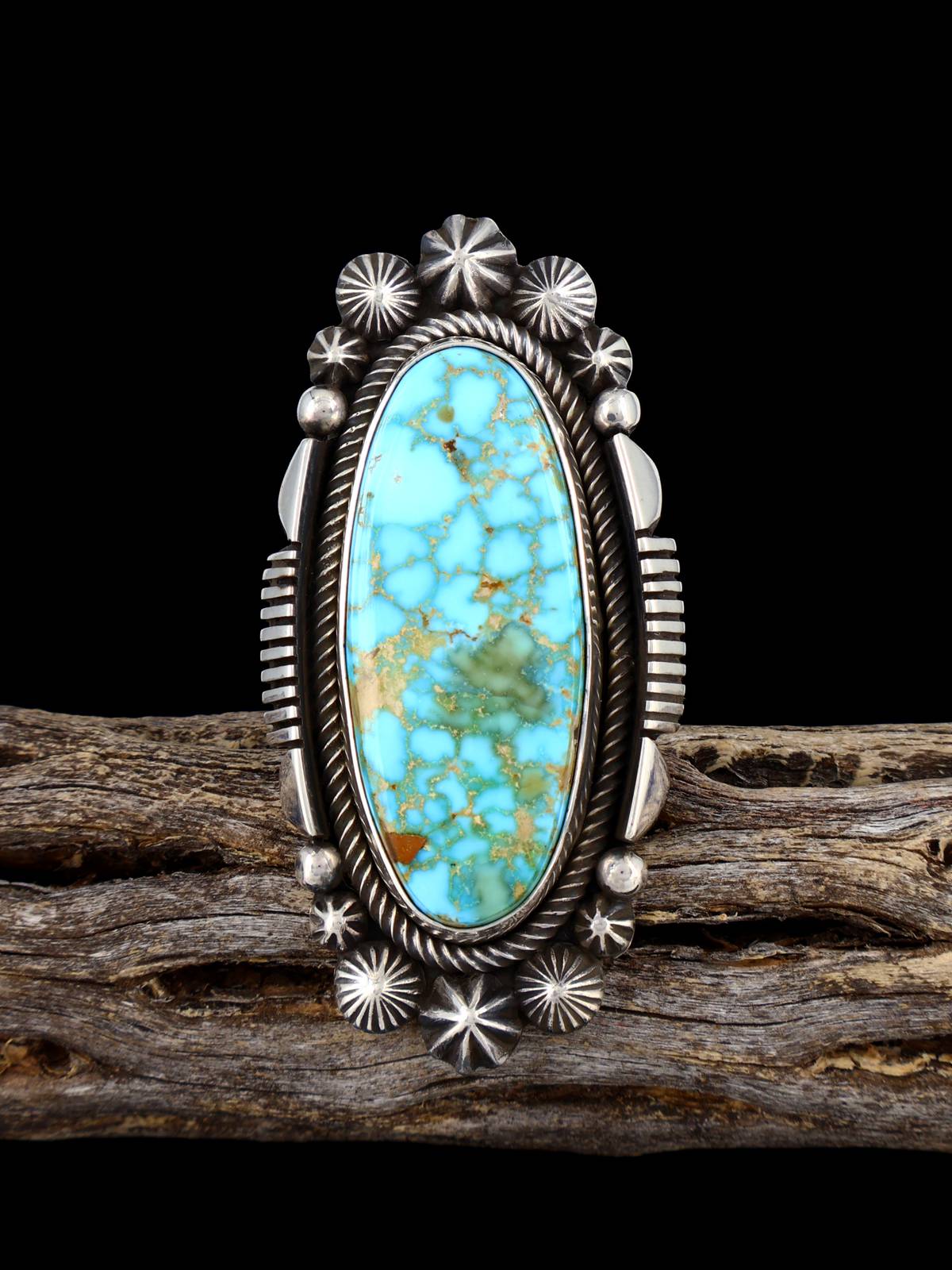 Bague Navajo Lapis Bleu Vif, Taille 8 1/2
