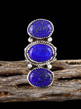 Navajo Lapis Sterling Silver Ring, Size 8 1/2