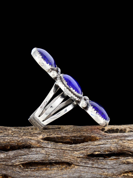 Anillo Navajo Lapis y Golden Hill Turquesa, Talla 8